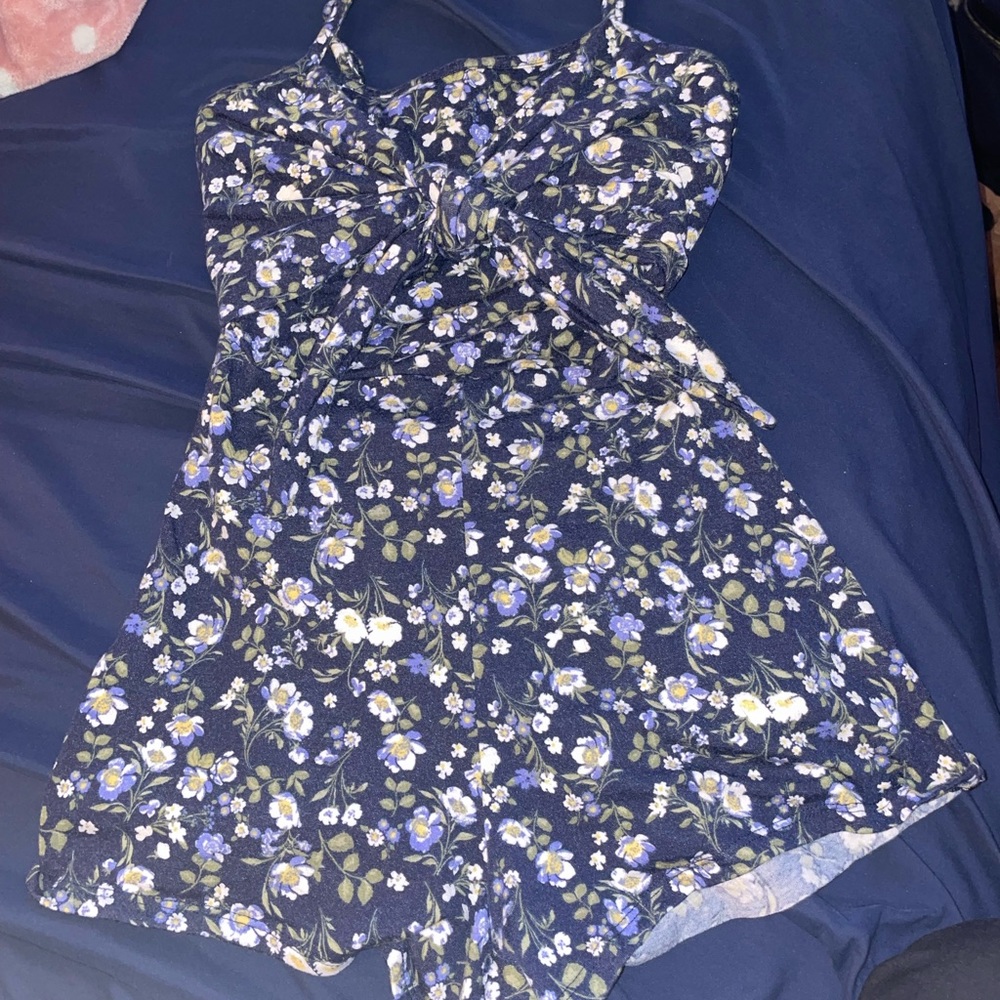 Blue floral romper
